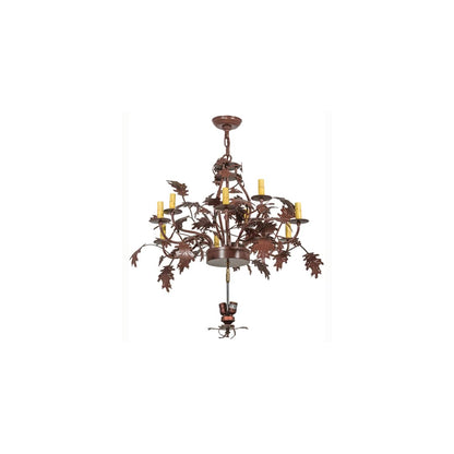 Greenbriar Oak 9 Light 34" Wide Taper Candle Style Chandelier