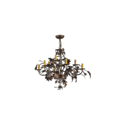 Greenbriar Oak 9 Light 34" Wide Taper Candle Style Chandelier