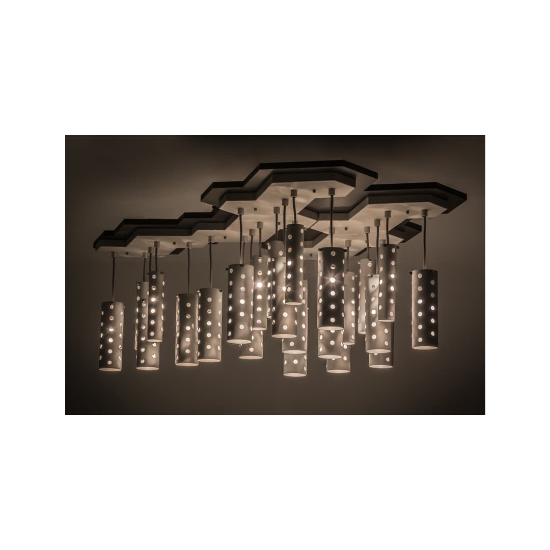 Emmentaler 25 Light 39" Wide Abstract Multi Light Pendant