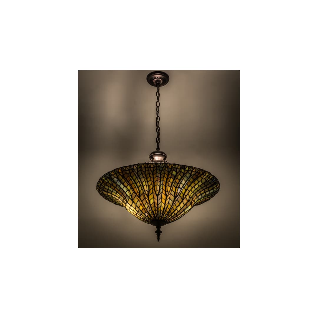 Tiffany Lotus Leaf 3 Light 24" Wide Pendant