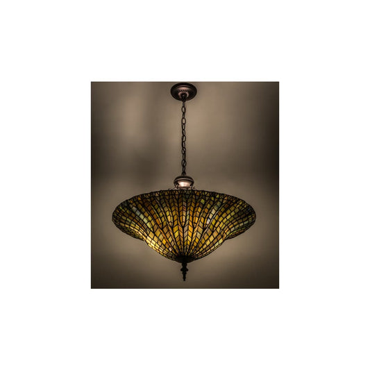 Tiffany Lotus Leaf 3 Light 24" Wide Pendant