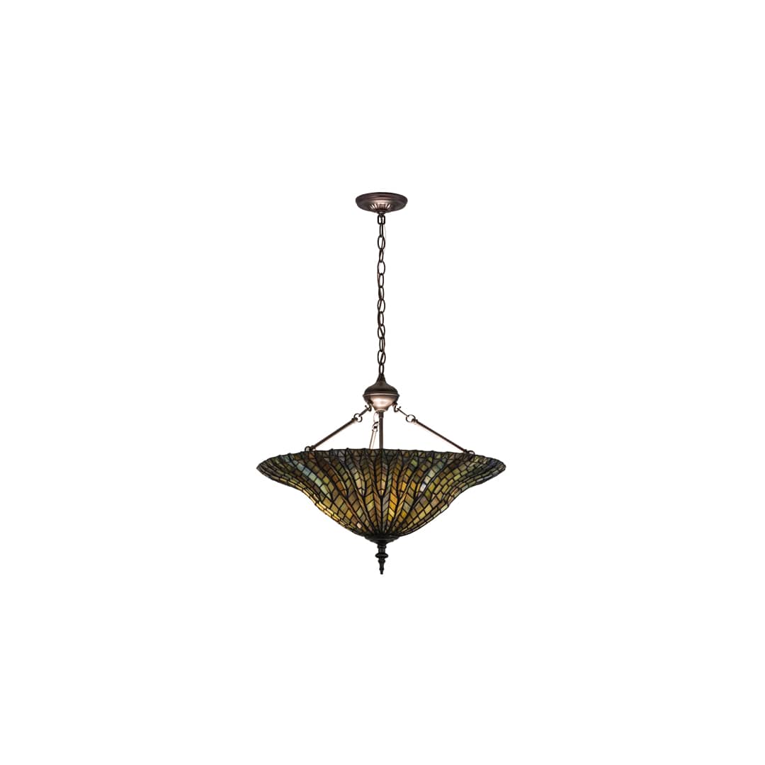 Tiffany Lotus Leaf 3 Light 24" Wide Pendant