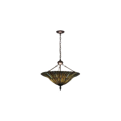 Tiffany Lotus Leaf 3 Light 24" Wide Pendant
