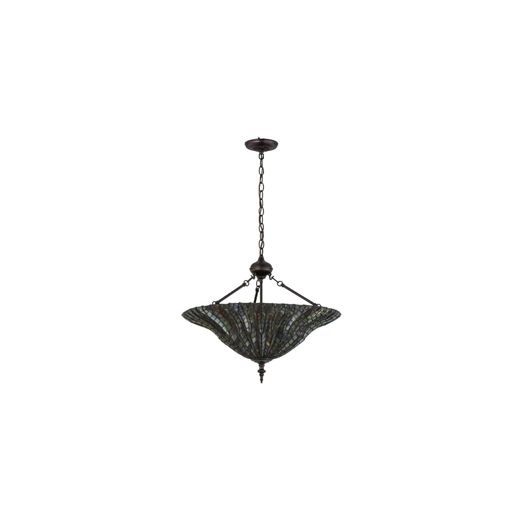 Tiffany Lotus Leaf 3 Light 24" Wide Pendant