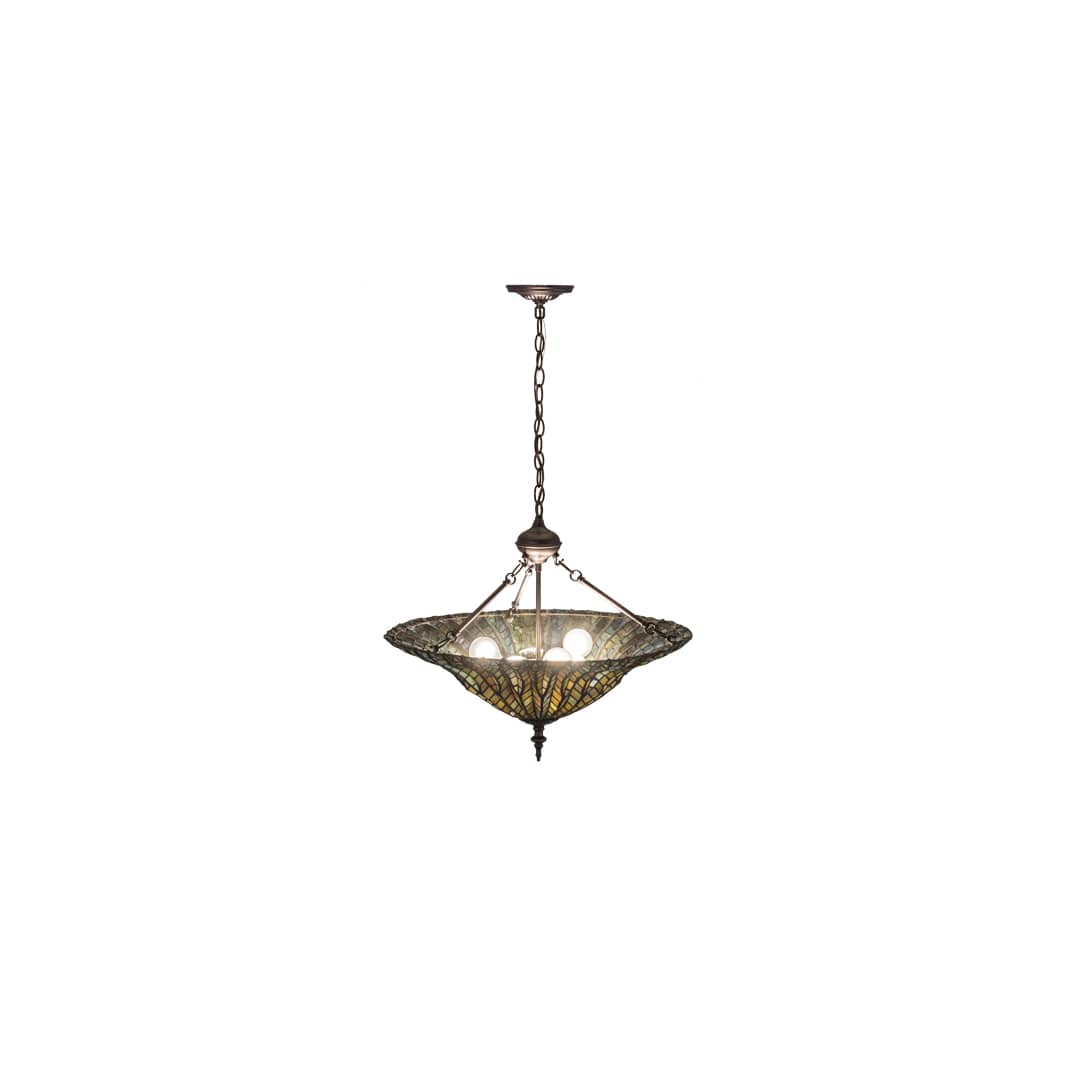 Tiffany Lotus Leaf 3 Light 24" Wide Pendant