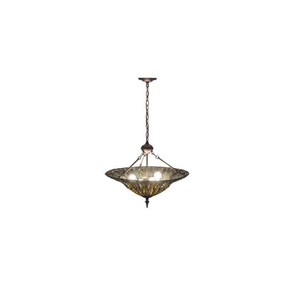 Tiffany Lotus Leaf 3 Light 24" Wide Pendant