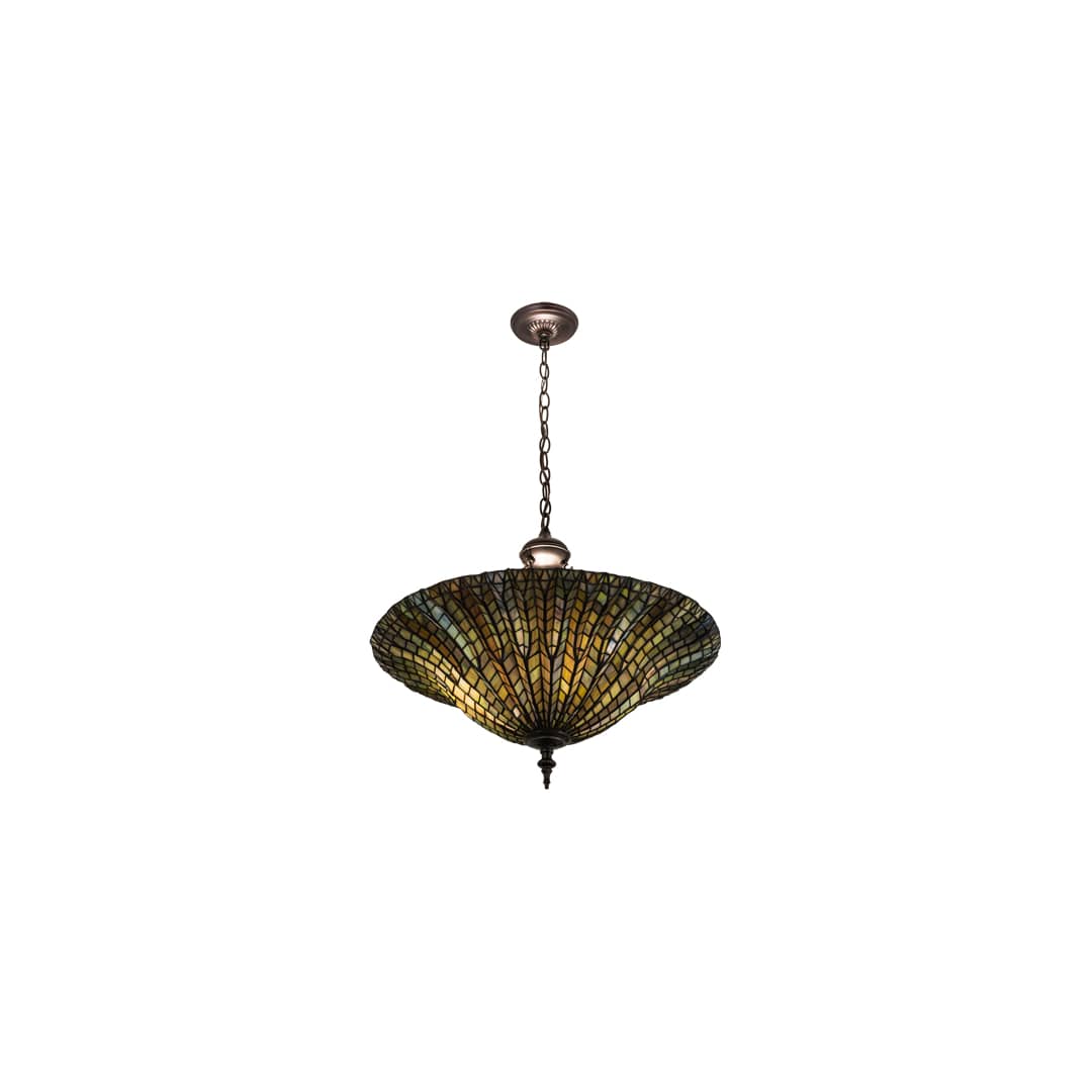 Tiffany Lotus Leaf 3 Light 24" Wide Pendant