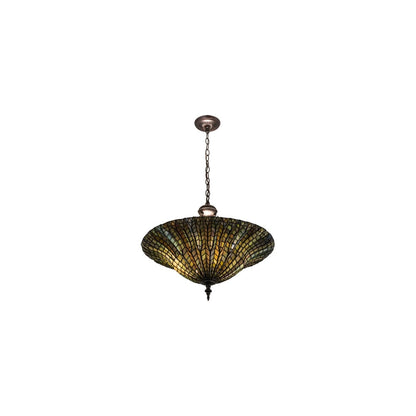 Tiffany Lotus Leaf 3 Light 24" Wide Pendant