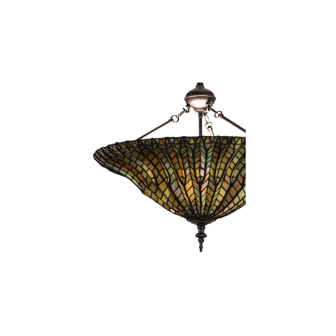 Tiffany Lotus Leaf 3 Light 24" Wide Pendant