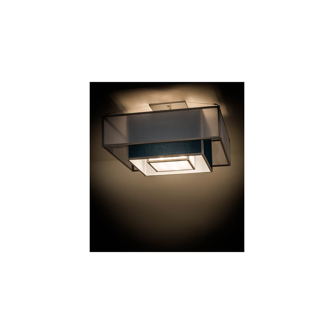 Quadrato Umador 4 Light 51" Wide Semi-Flush Square Ceiling Fixture - Nickel Finish