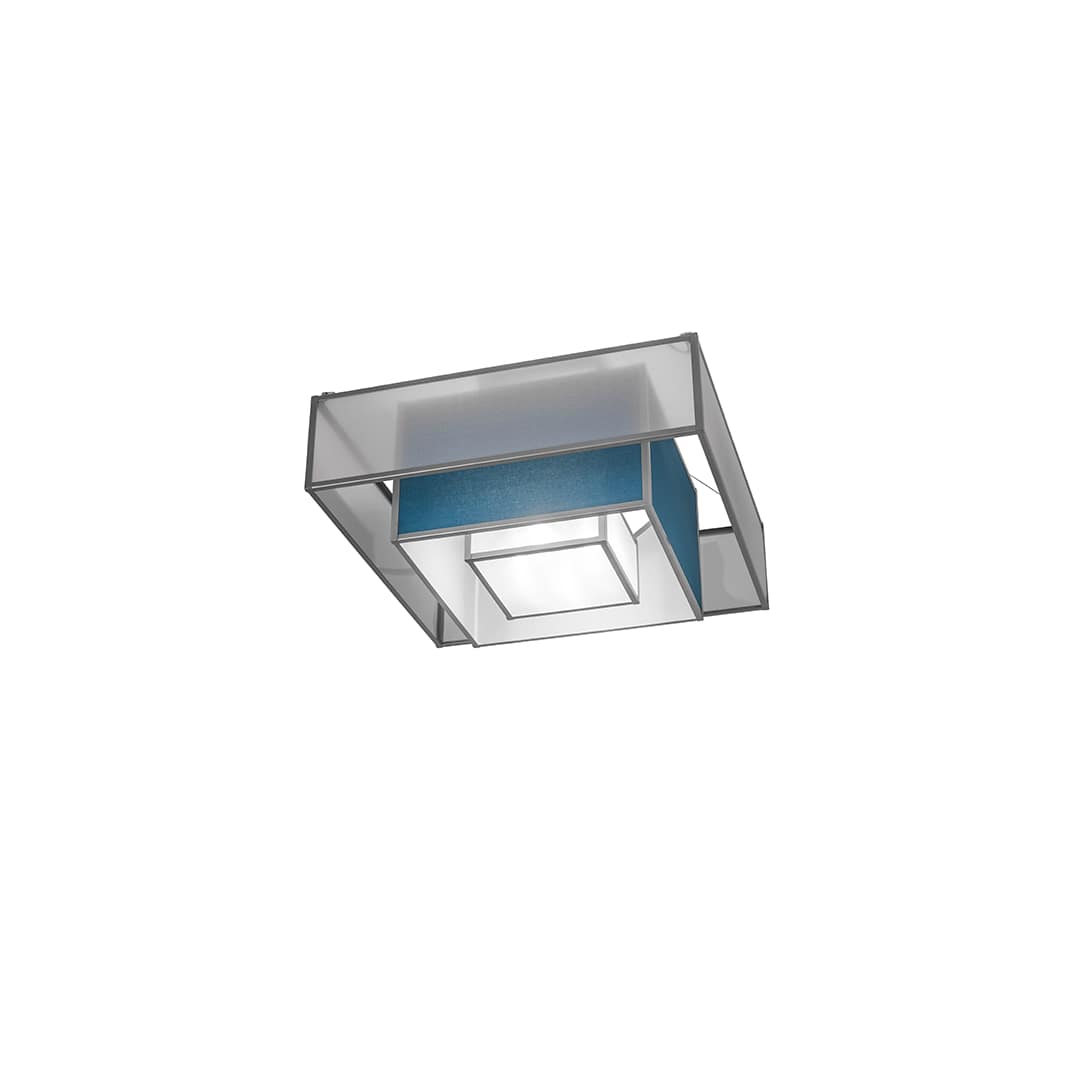 Quadrato Umador 4 Light 51" Wide Semi-Flush Square Ceiling Fixture - Nickel Finish