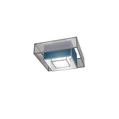 Quadrato Umador 4 Light 51" Wide Semi-Flush Square Ceiling Fixture - Nickel Finish