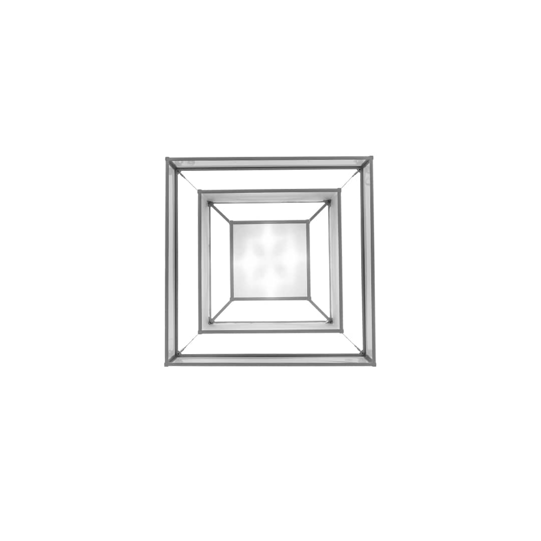 Quadrato Umador 4 Light 51" Wide Semi-Flush Square Ceiling Fixture - Nickel Finish