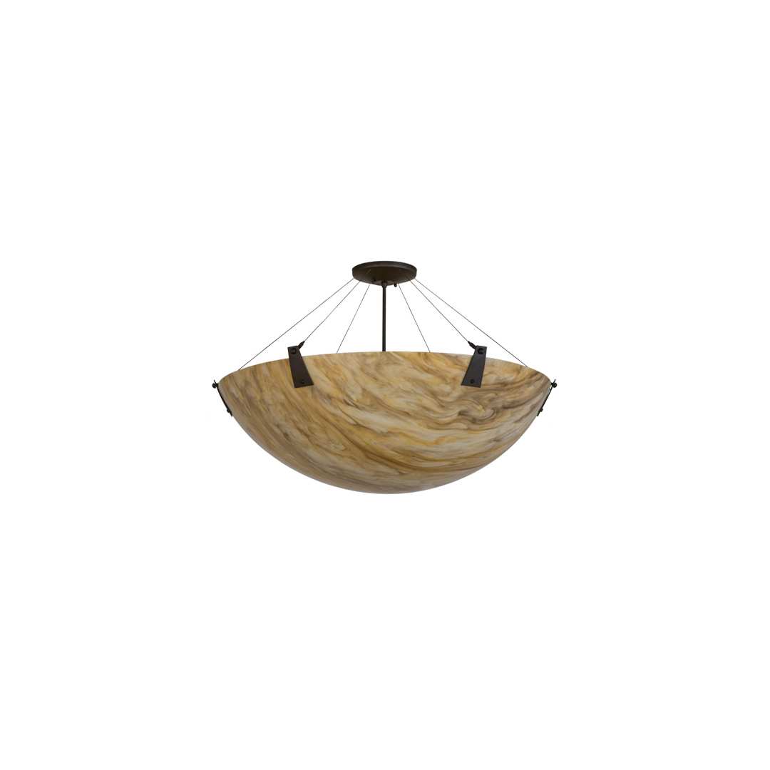 Araneta 4 Light 37" Wide Semi-Flush Bowl Ceiling Fixture - Oil Rubbed Bronze Finish - GU24 Bulb Base