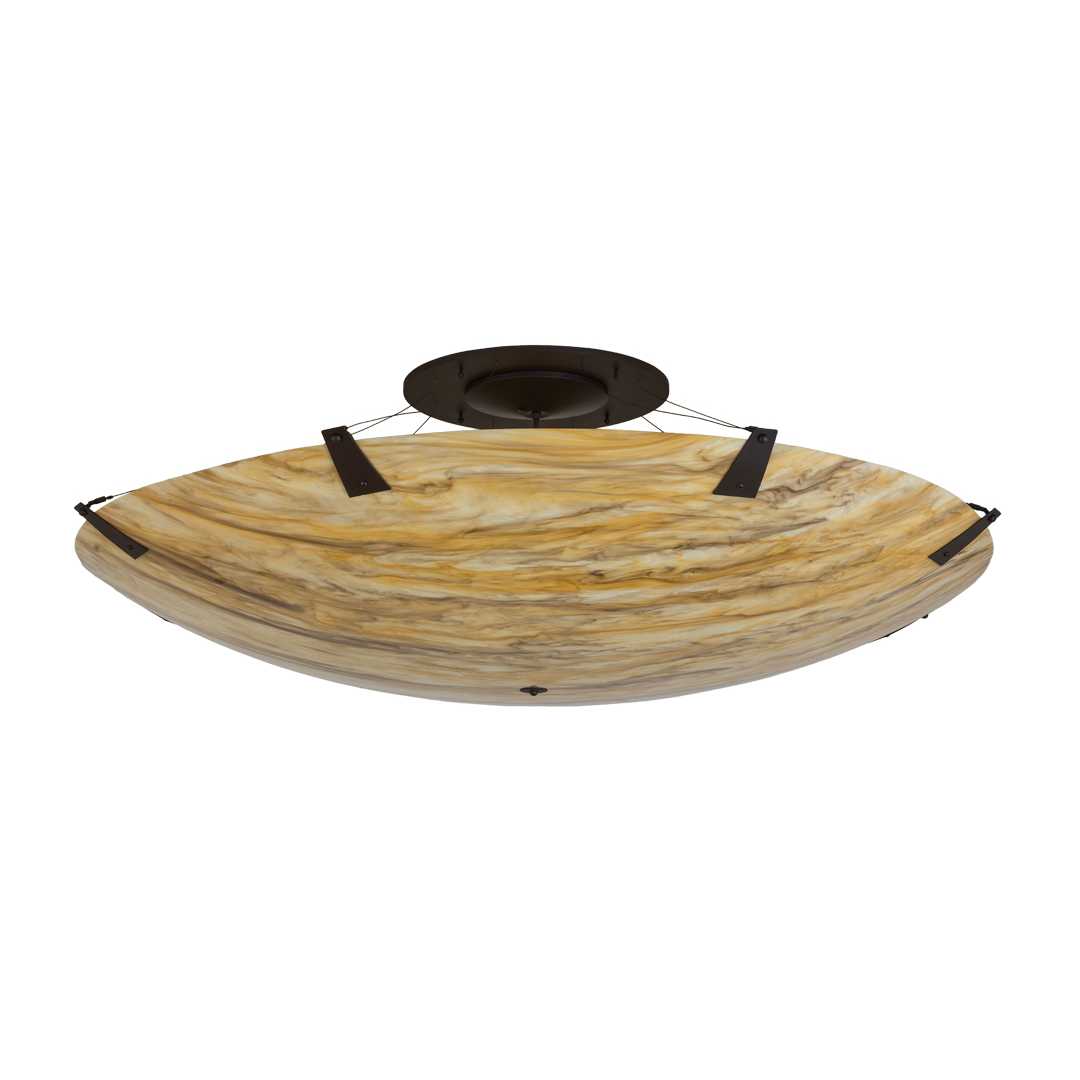 Araneta 14 Light 72" Wide Semi-Flush Bowl Ceiling Fixture - Oil Rubbed Bronze Finish - GU24 Bulb Base