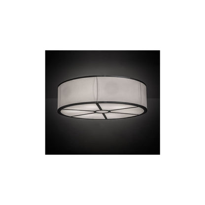 Cilindro 6 Light 36" Wide Semi-Flush Drum Ceiling Fixture - Chrome Finish - GU24 Bulb Base