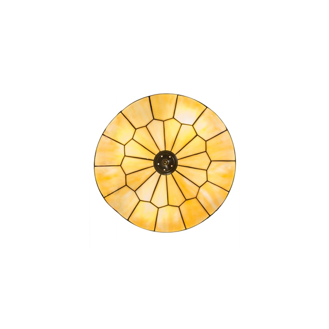 Vincent Honeycomb 4 Light 20" Wide Semi-Flush Bowl Ceiling Fixture with Beige Glass Shade - Craftsman Brown Finish