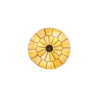 Vincent Honeycomb 4 Light 20" Wide Semi-Flush Bowl Ceiling Fixture with Beige Glass Shade - Craftsman Brown Finish