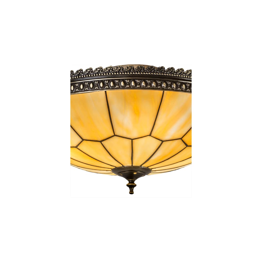 Vincent Honeycomb 4 Light 20" Wide Semi-Flush Bowl Ceiling Fixture with Beige Glass Shade - Craftsman Brown Finish