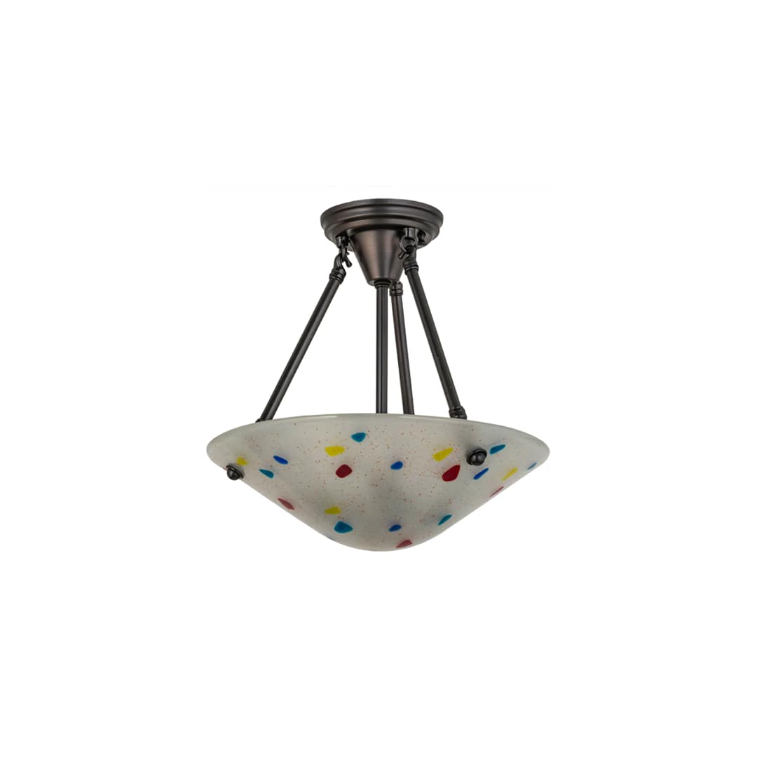 Metro Fusion 3 Light 14" Wide Semi-Flush Bowl Ceiling Fixture