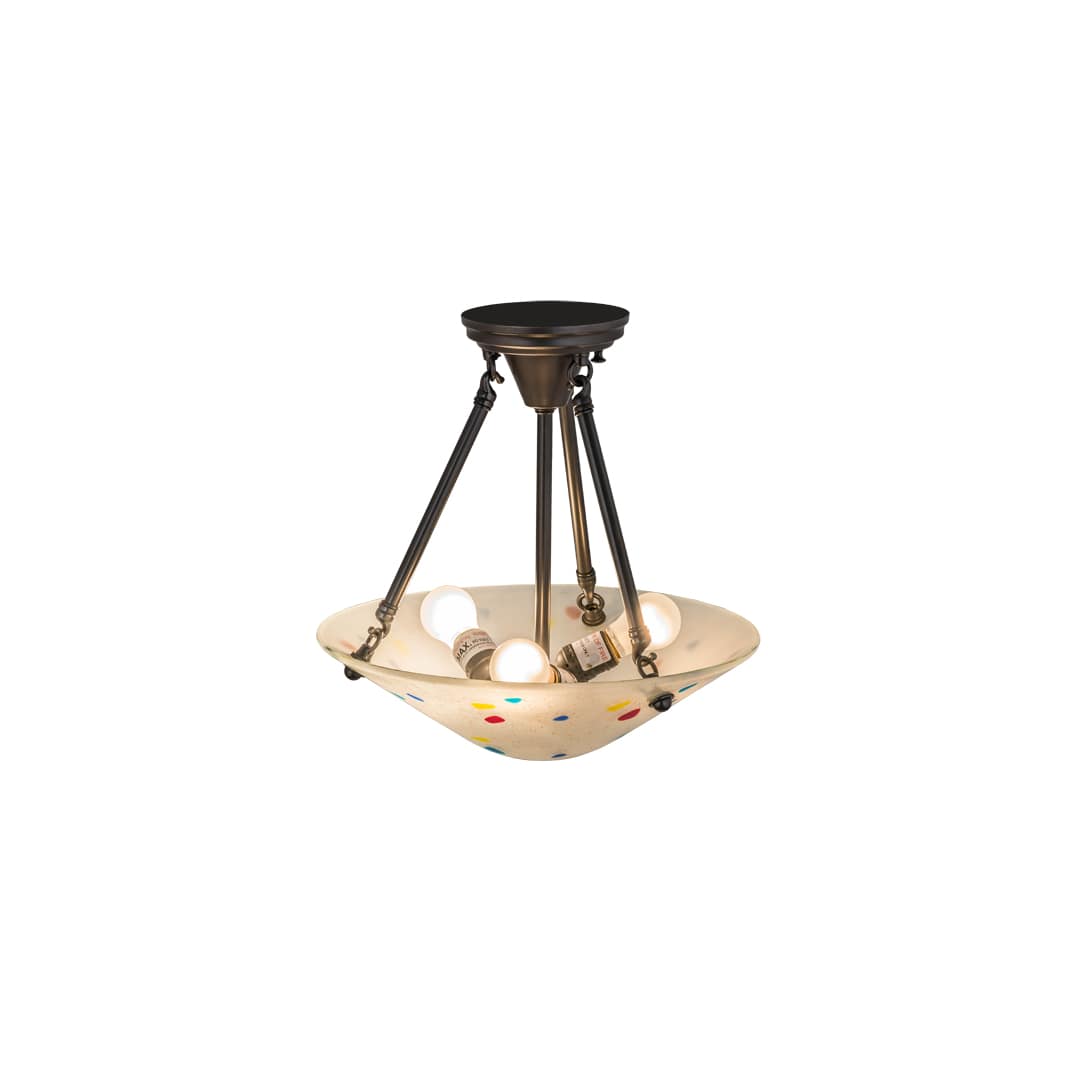 Metro Fusion 3 Light 14" Wide Semi-Flush Bowl Ceiling Fixture