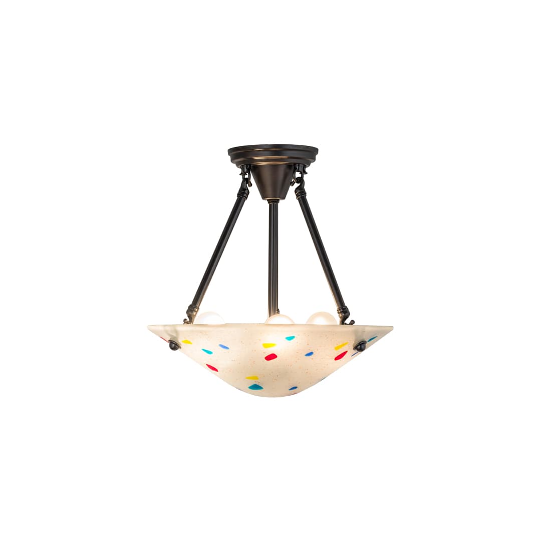 Metro Fusion 3 Light 14" Wide Semi-Flush Bowl Ceiling Fixture