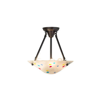 Metro Fusion 3 Light 14" Wide Semi-Flush Bowl Ceiling Fixture