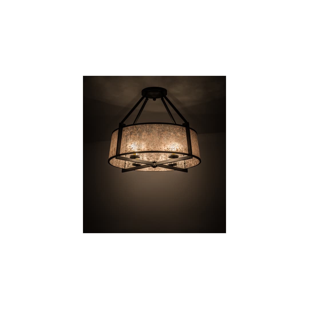 Cilindro Lucy 4 Light 31" Wide Semi-Flush Ceiling Fixture - Wrought Iron Finish