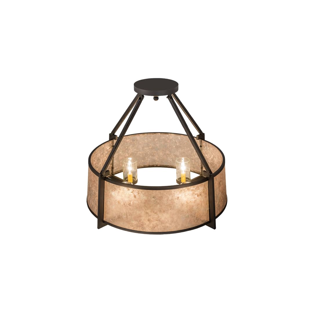 Cilindro Lucy 4 Light 31" Wide Semi-Flush Ceiling Fixture - Wrought Iron Finish