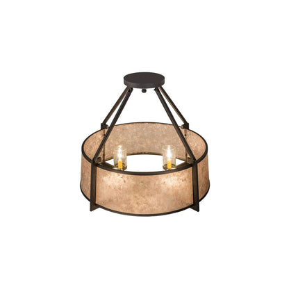 Cilindro Lucy 4 Light 31" Wide Semi-Flush Ceiling Fixture - Wrought Iron Finish