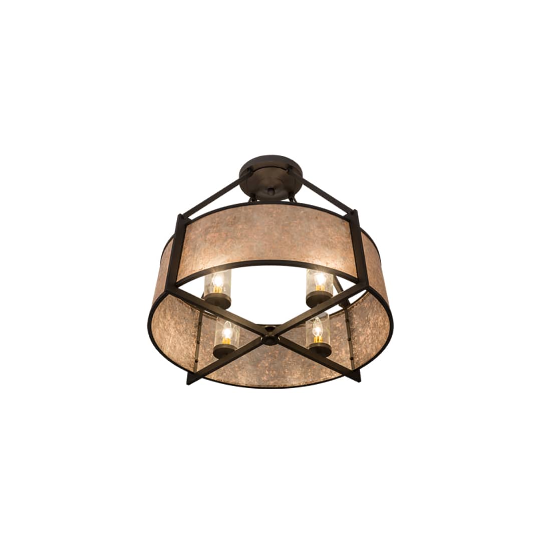 Cilindro Lucy 4 Light 31" Wide Semi-Flush Ceiling Fixture - Wrought Iron Finish