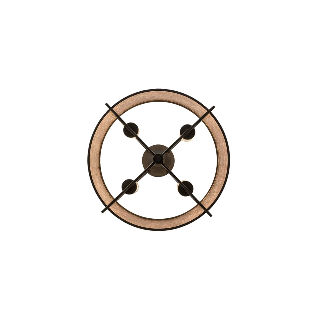 Cilindro Lucy 4 Light 31" Wide Semi-Flush Ceiling Fixture - Wrought Iron Finish