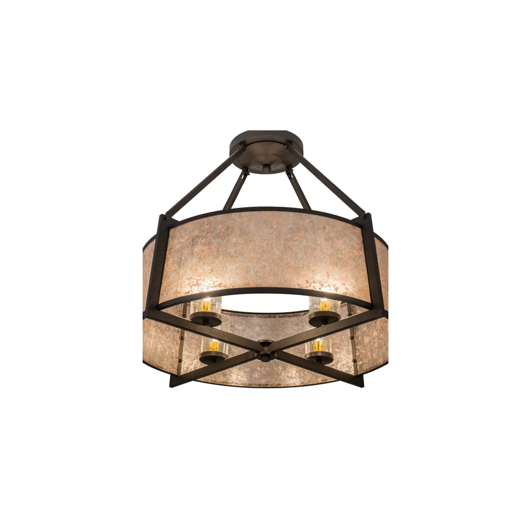 Cilindro Lucy 4 Light 31" Wide Semi-Flush Ceiling Fixture - Wrought Iron Finish