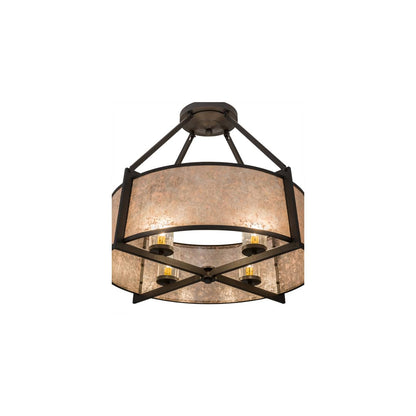 Cilindro Lucy 4 Light 31" Wide Semi-Flush Ceiling Fixture - Wrought Iron Finish