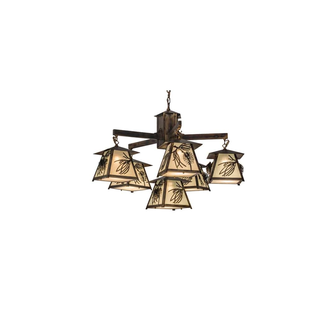 Scotch Pine 6 Light 40" Wide Chandelier