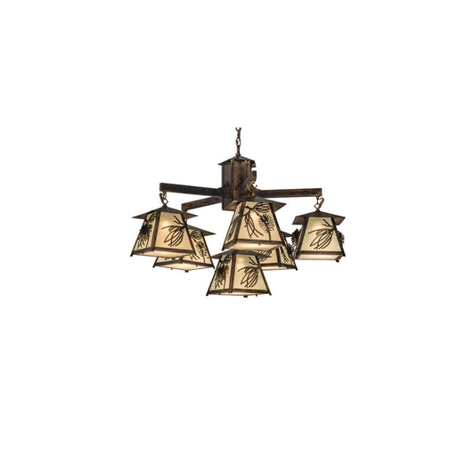 Scotch Pine 6 Light 40" Wide Chandelier