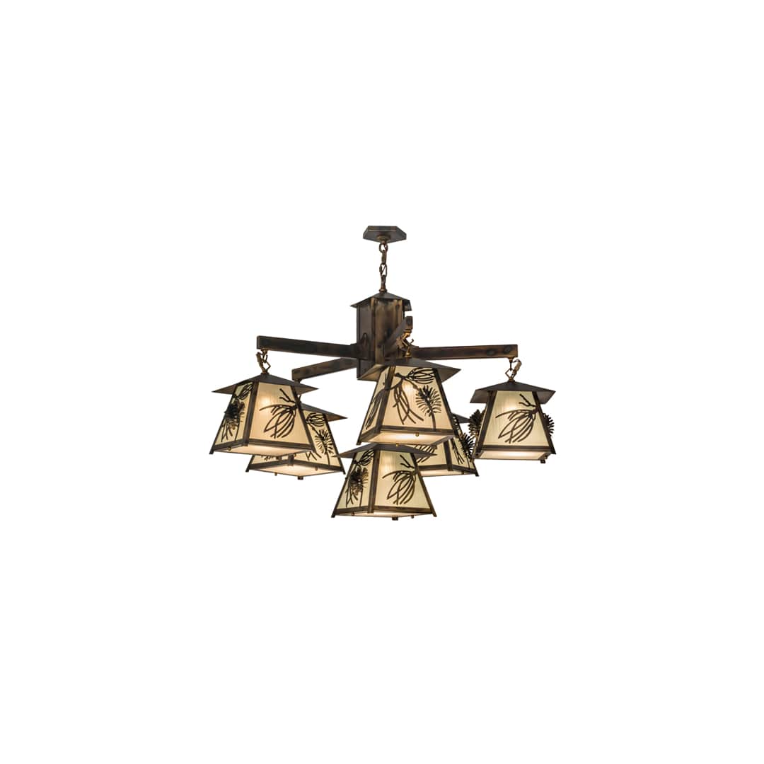 Scotch Pine 6 Light 40" Wide Chandelier