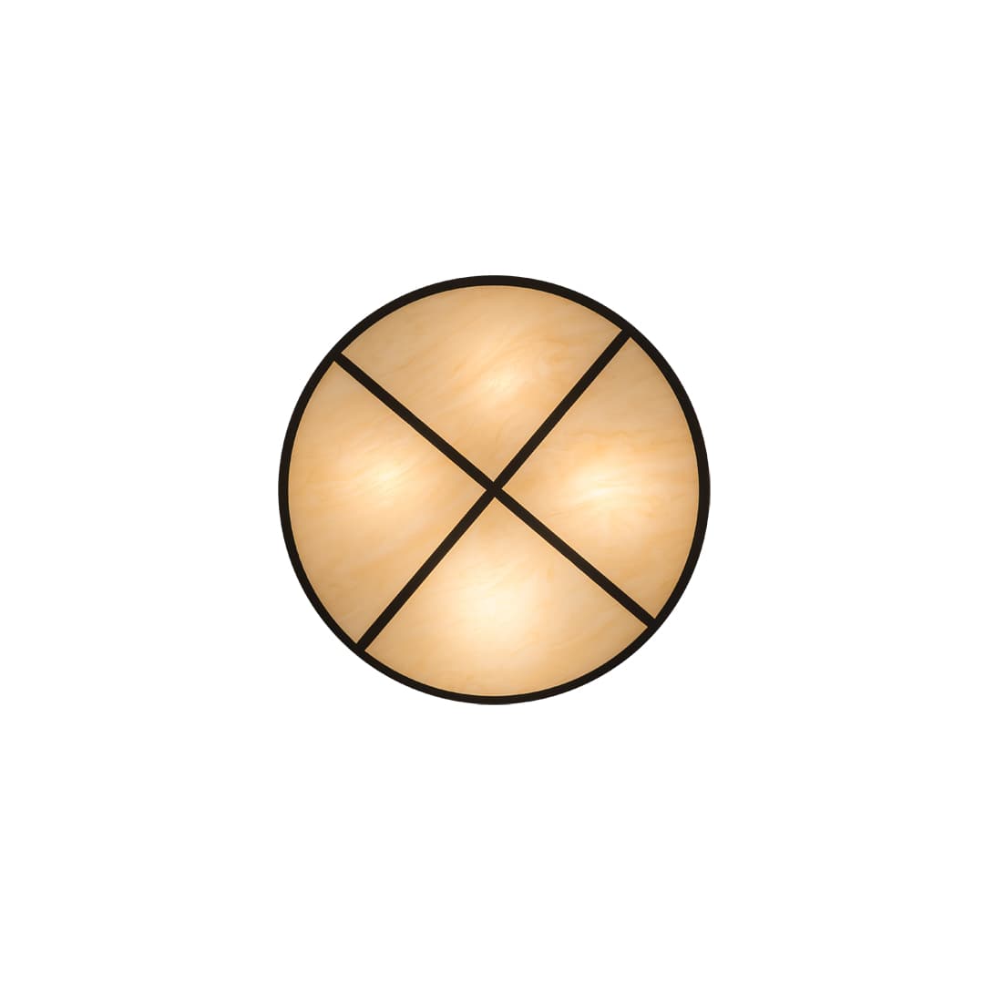 Cilindro 4 Light 24" Wide Semi-Flush Drum Ceiling Fixture with Beige Idalight Shade - Timeless Bronze Finish