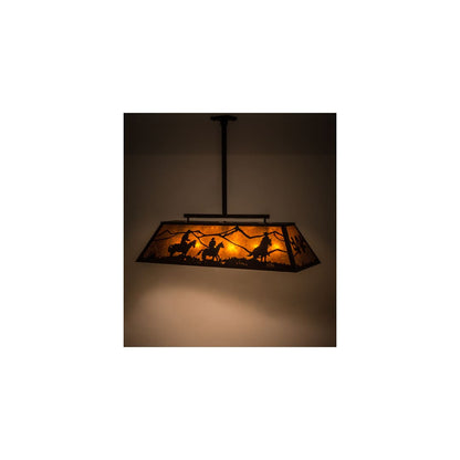 Personalized 9 Light 17" Wide Linear Pendant