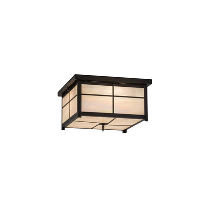 Mission 4 Light 24" Wide Flush Mount Square Ceiling Fixture - Timeless Bronze Finish