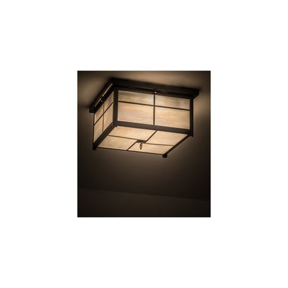 Mission 4 Light 24" Wide Flush Mount Square Ceiling Fixture - Timeless Bronze Finish