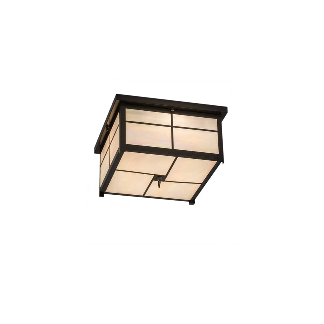Mission 4 Light 24" Wide Flush Mount Square Ceiling Fixture - Timeless Bronze Finish