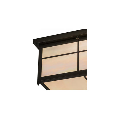 Mission 4 Light 24" Wide Flush Mount Square Ceiling Fixture - Timeless Bronze Finish