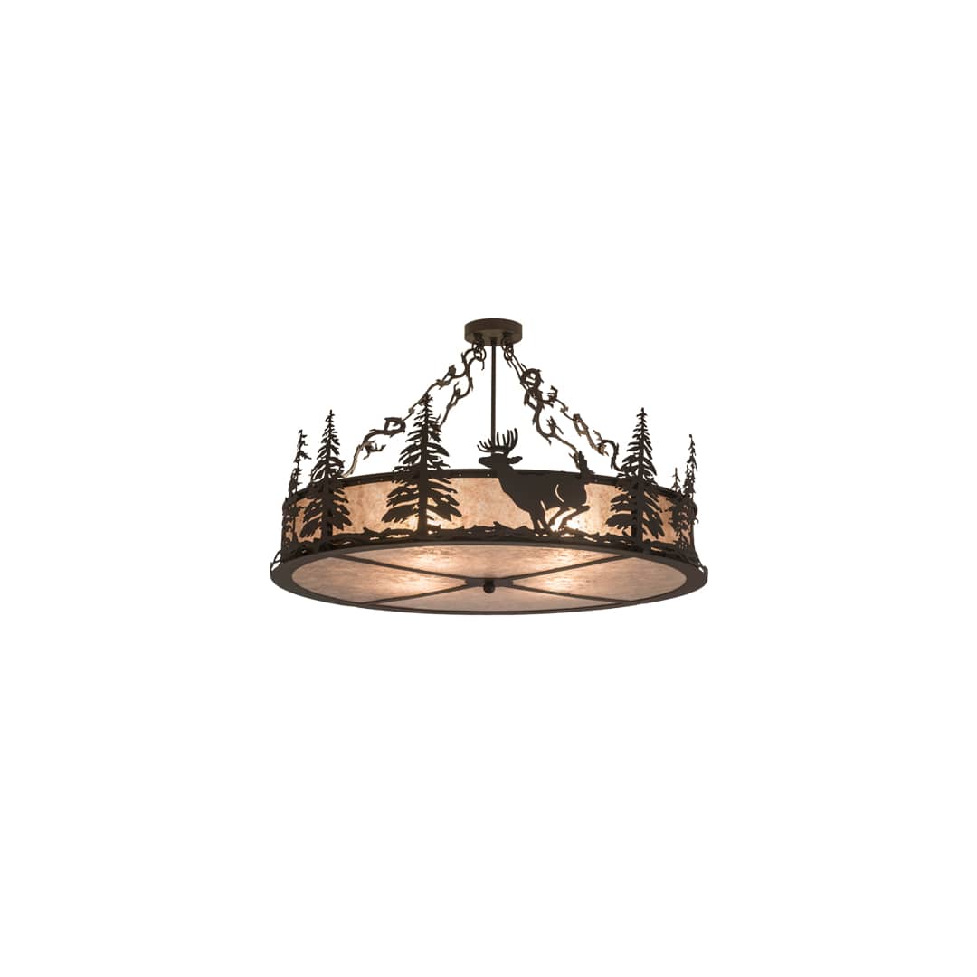 Wildlife at Dusk 4 Light 36" Wide Semi-Flush Drum Ceiling Fixture