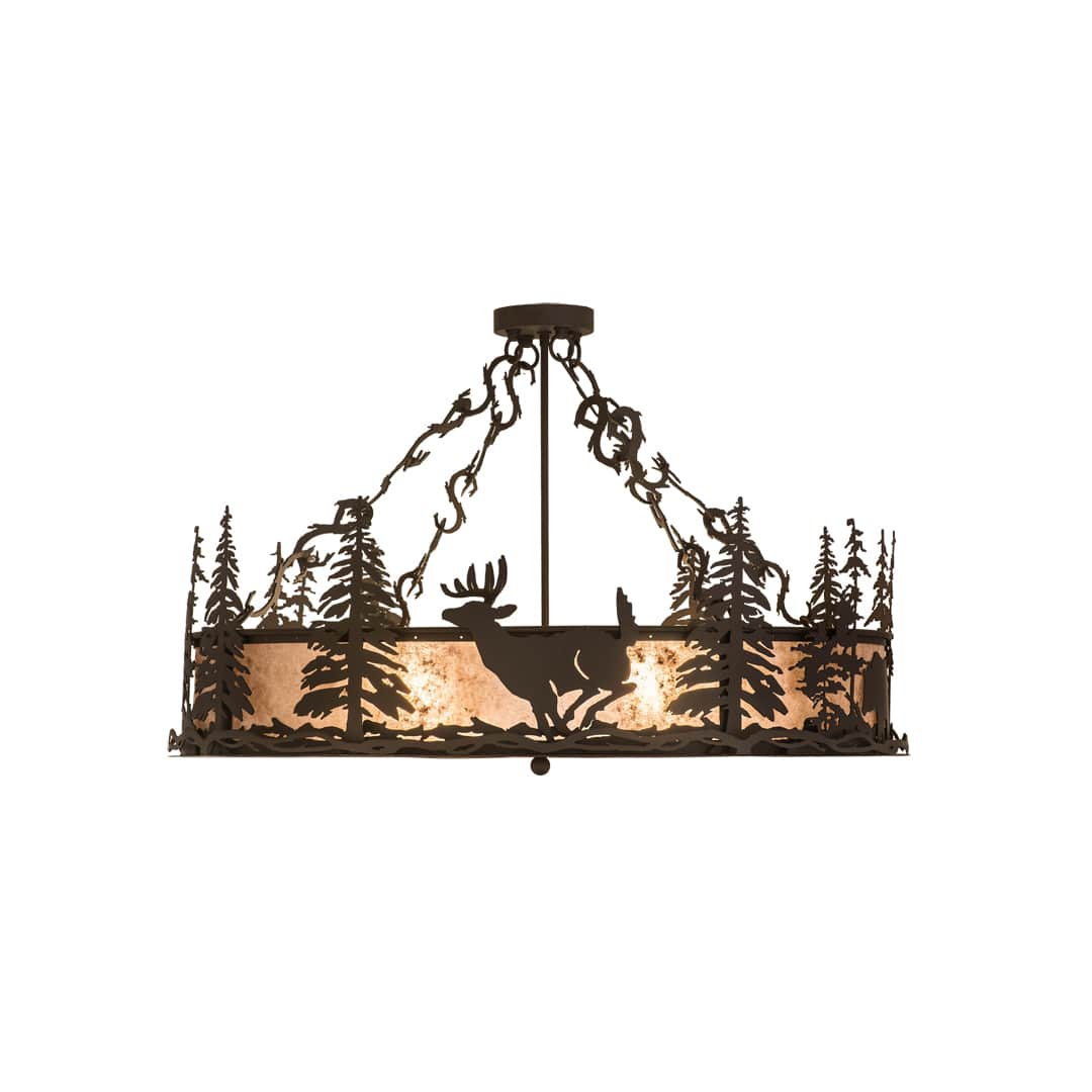 Wildlife at Dusk 4 Light 36" Wide Semi-Flush Drum Ceiling Fixture