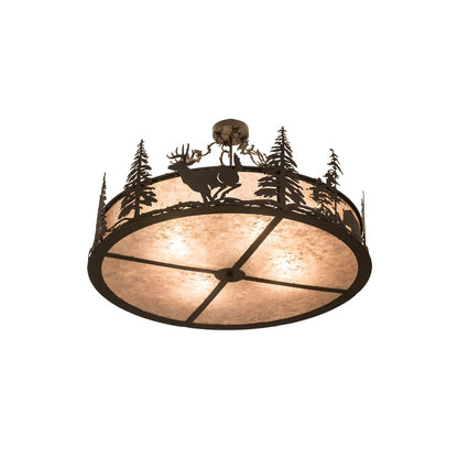 Wildlife at Dusk 4 Light 36" Wide Semi-Flush Drum Ceiling Fixture