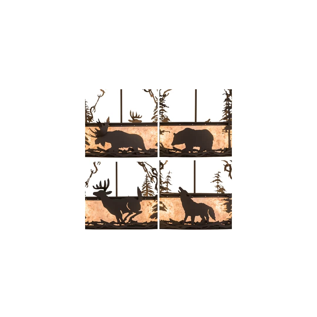 Wildlife at Dusk 4 Light 36" Wide Semi-Flush Drum Ceiling Fixture