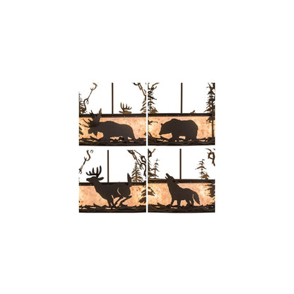 Wildlife at Dusk 4 Light 36" Wide Semi-Flush Drum Ceiling Fixture