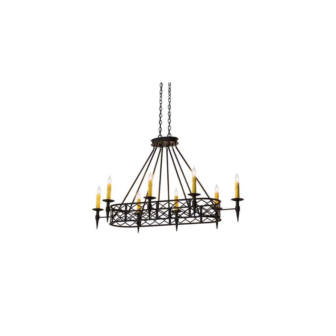 Long Topridge 8 Light 28" Wide Taper Candle Linear Chandelier