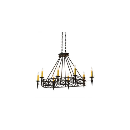 Long Topridge 8 Light 28" Wide Taper Candle Linear Chandelier